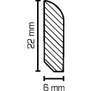 Vorsatzleiste Langerwehe 6x22 Abachi klar lackiert