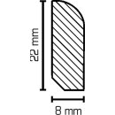 Vorsatzleiste Nettersheim 8x22mm, Buche ged&auml;mpft