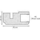 LED Deckenleiste 22x45 inkl. Diffuser RAL 9016