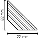 Deckenleiste Oberhausen 22x22 Buche lackiert RAL 9016
